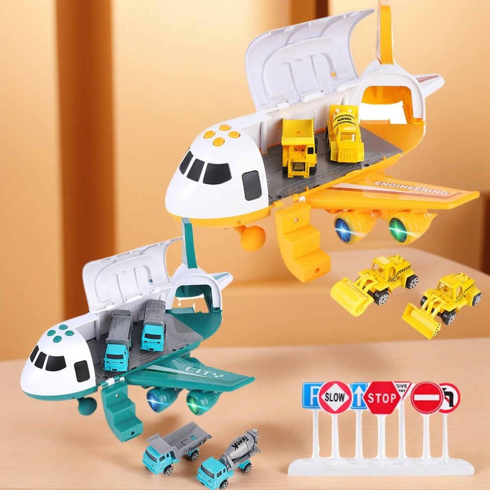 Cargo Airplane Toy Set with Truck Vehicles for Kids