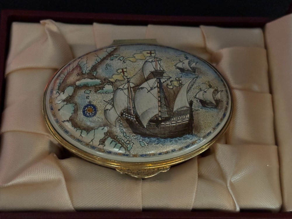 Staffordshire Enamel Trinket Box 