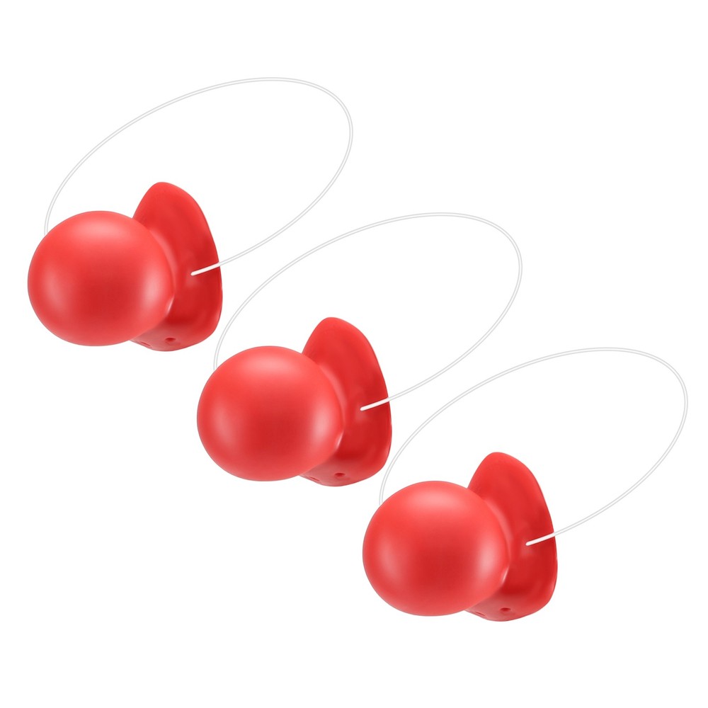 3Pcs Red Clown Nose Honking Squeaking Clown Nose with Elastic Rope for8457