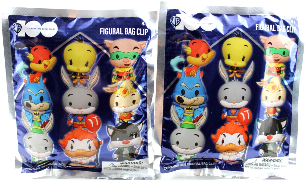 Looney Tunes 2-Pack Blind Bag Figural Clips WB 100th Anniversary New