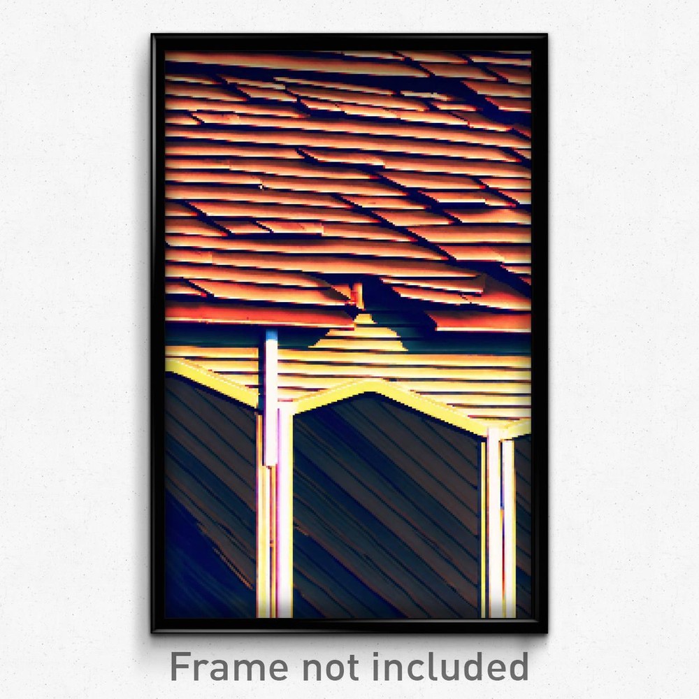 8-Bit Psychedelic Pixel Art Roof Poster - Trippy Video Game Print  