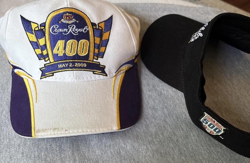 2 NASCAR Hats From Races Visor Indianapolis 500 5/27/07 Hat Richmond 5/2/09