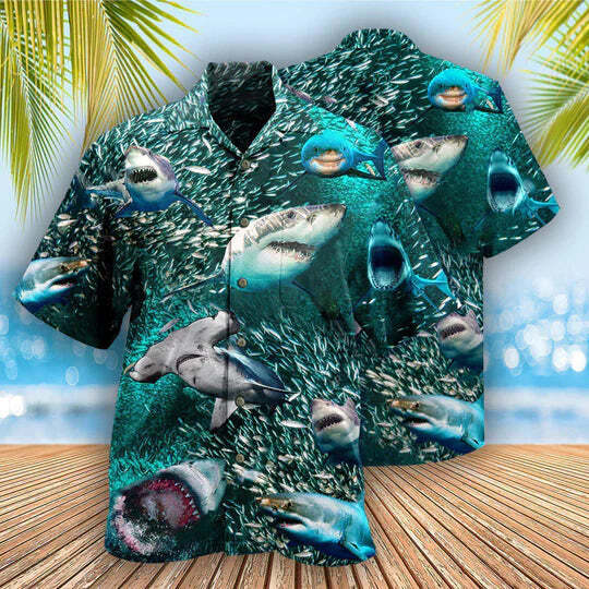 Shark In A World Full Of Fish Be A Shark   Hawaiian Shirt