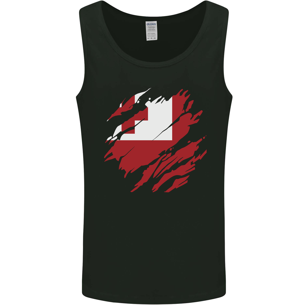 Torn Tongo Flag Tongan Day Football Mens Vest Tank Top