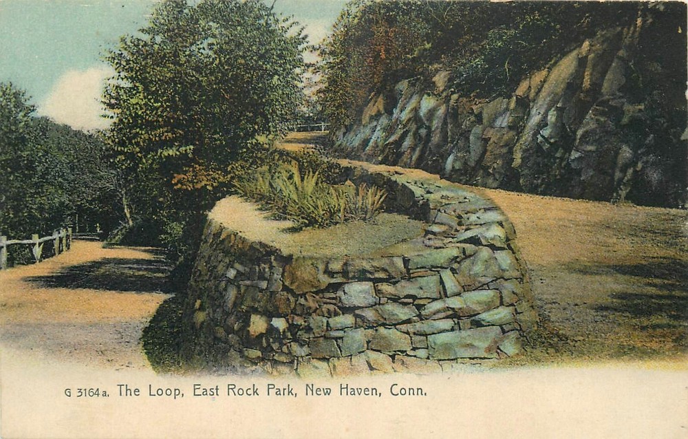 C1905 New Haven Connecticut Loop East Rock Park Rotograph Postcard 25-3372