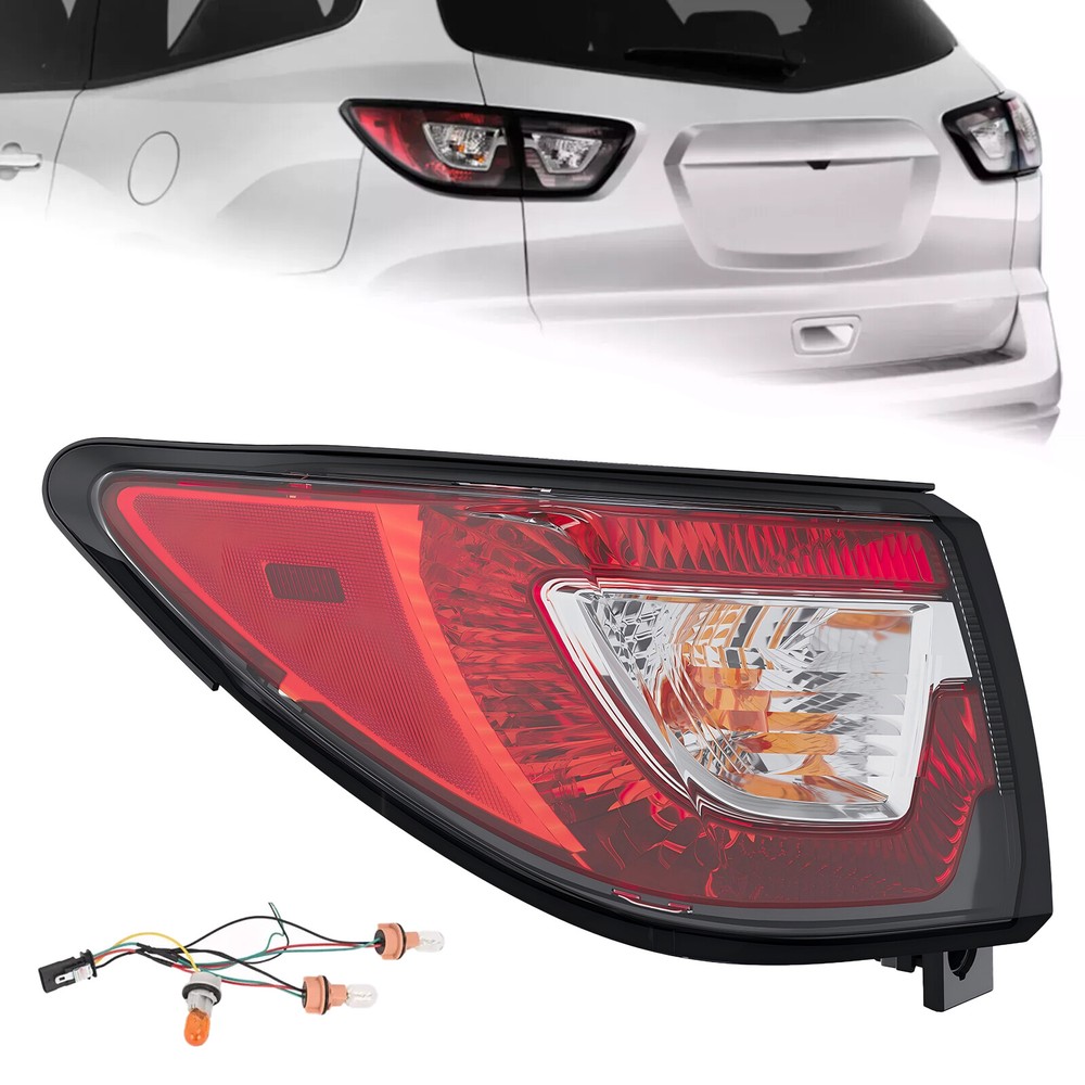 Left Outer Rear Side Tail Light For Chevy Traverse 13-17 With Bulb #84266019