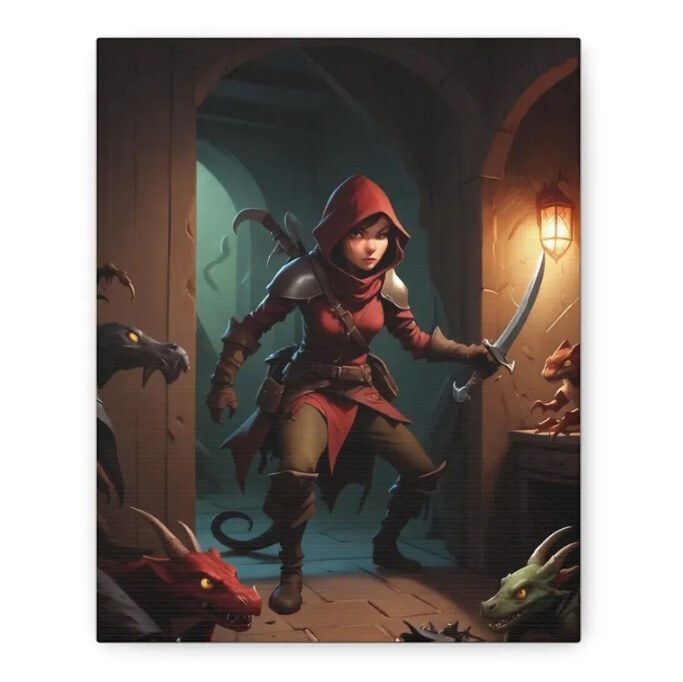 Fantasy Wall Art - Red Rogue Themed Home Decor