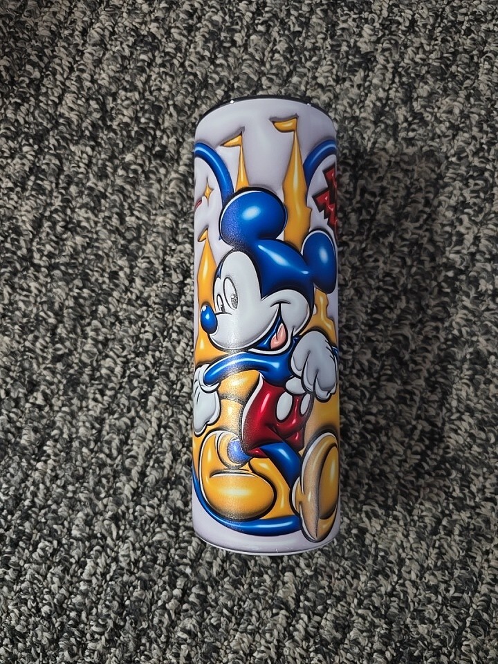 20oz STAINLESS STEEL TUMBLER W/LID  BLUE MICKEY SKINNY TUMBLER