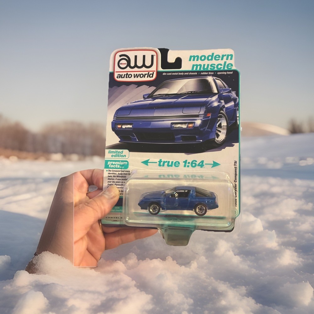 2025 AUTO WORLD 1/64 1988 CHRYSLER CONQUEST TSI BRIGHT BLUE POLY