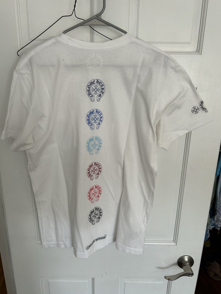 Chrome Hearts T Shirt White Multi Color Back  Horseshoe