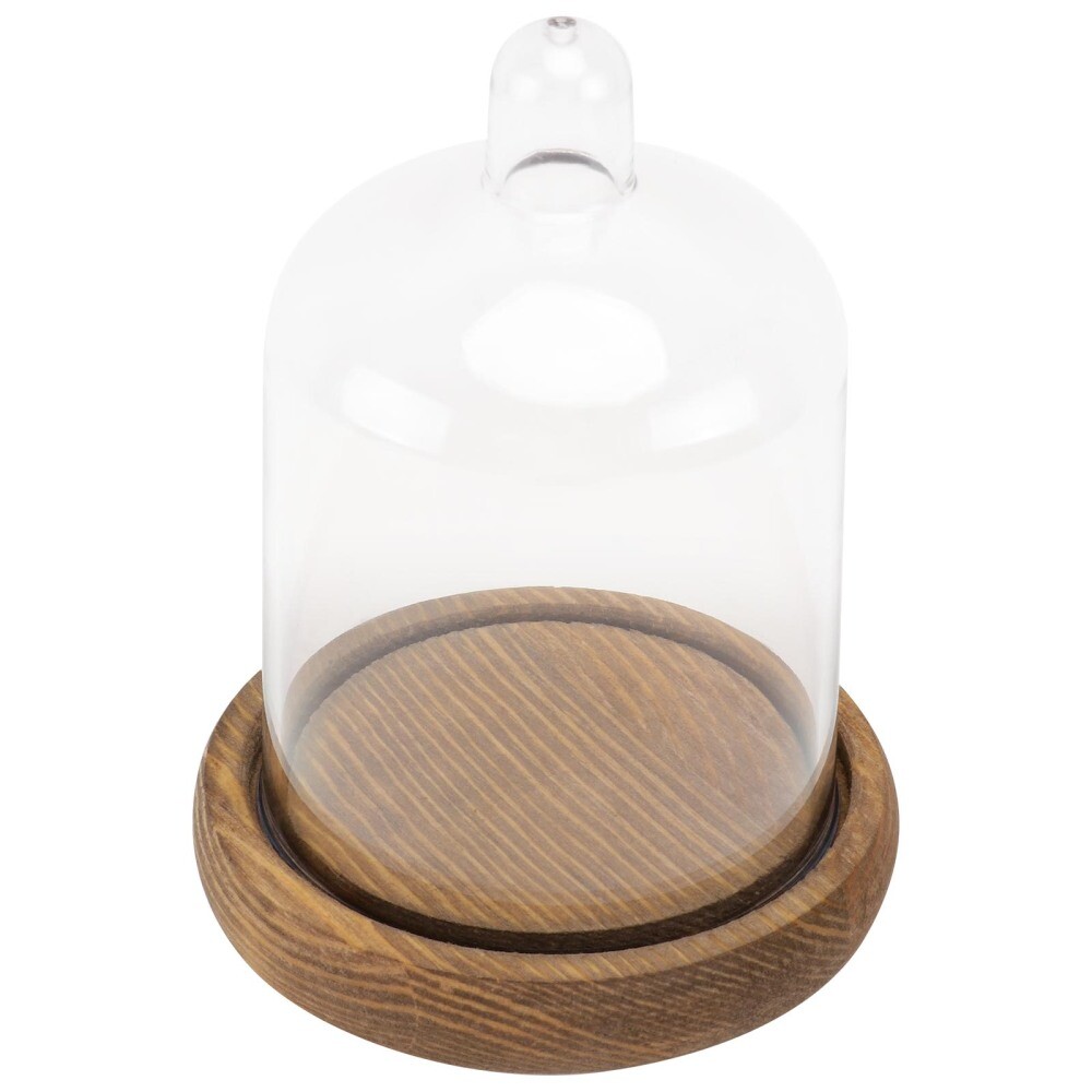 Glass Bell Jar Cloche Dome with Footed Base for Serving Desserts