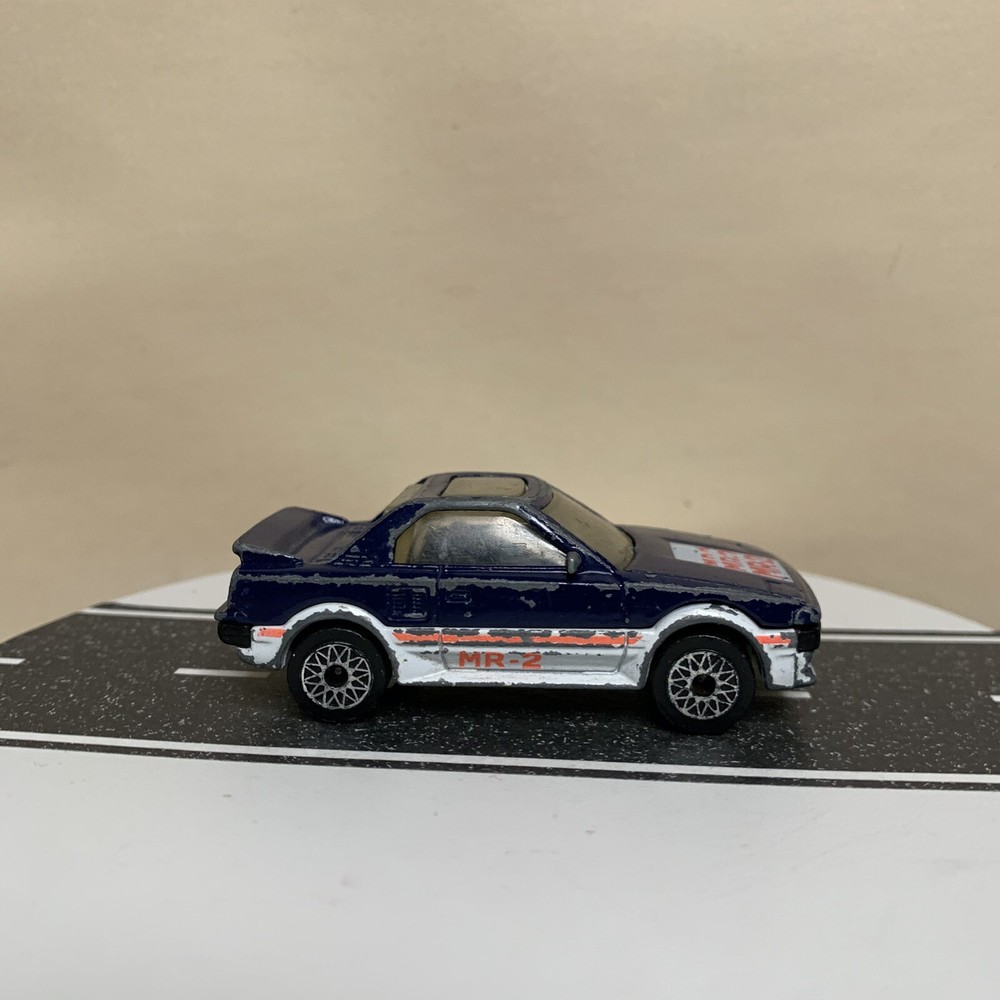 Matchbox 1986-1990 Toyota MR2 MR-2 Mid Engined Coupe Dark Blue/White 1:56 As-is