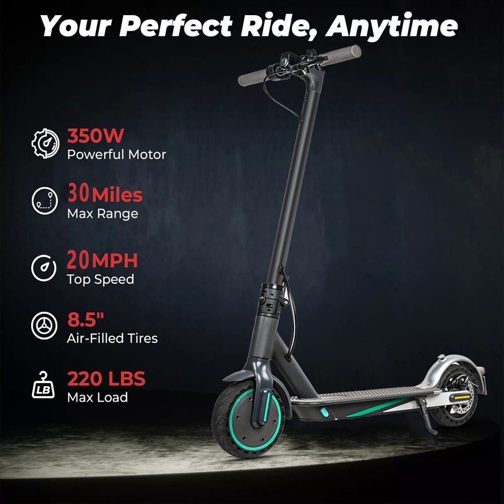 350W Foldable Electric Scooter for Adults 26-Mile Range APP Control Safe Commute