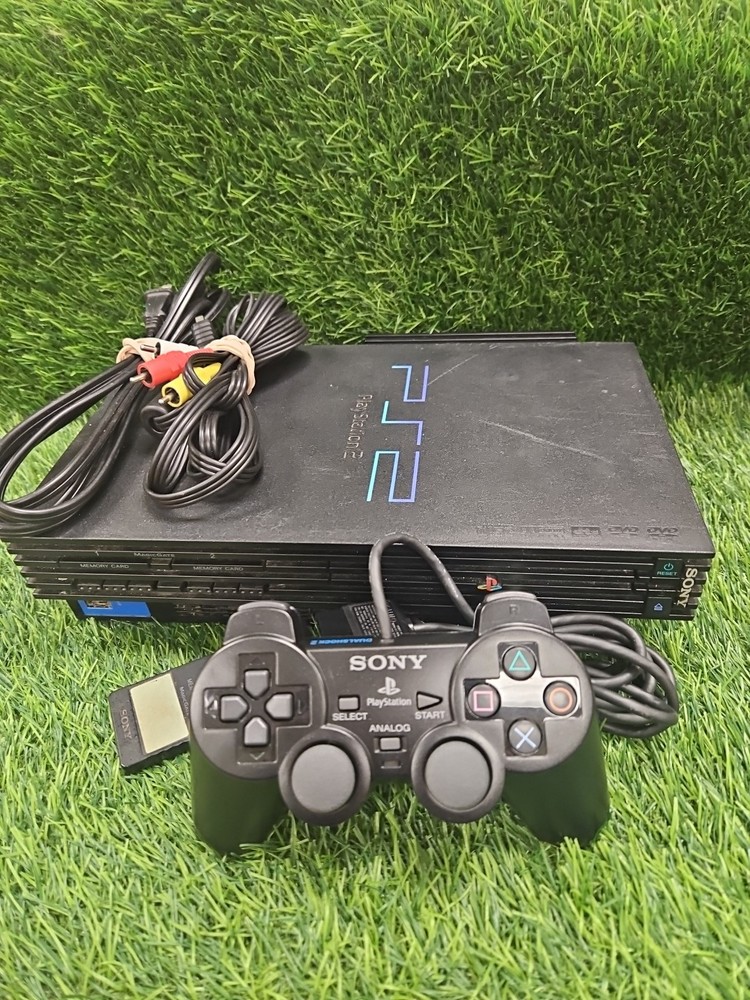 Sony PlayStation 2 PS2 Fat Console with Controller Cords & Memory Card