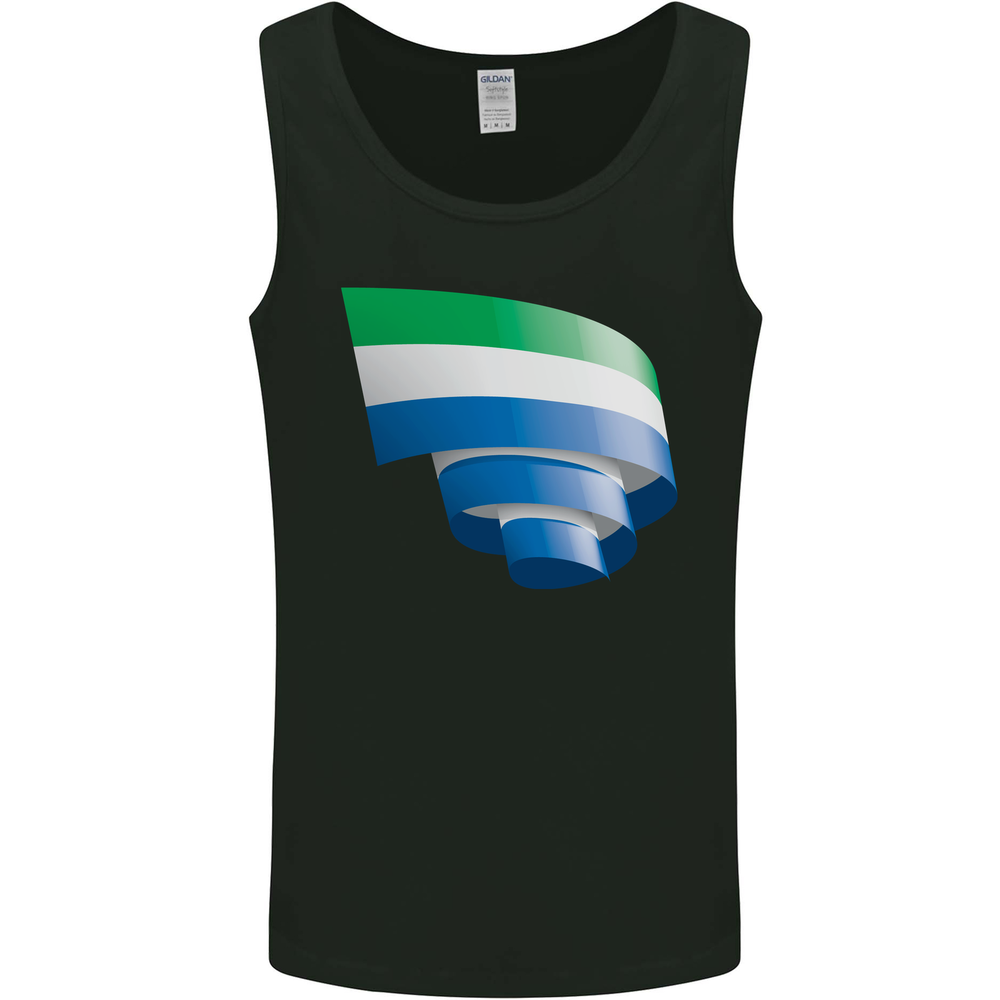 Curled Sierra Leone Flag Leonian Day Football Mens Vest Tank Top