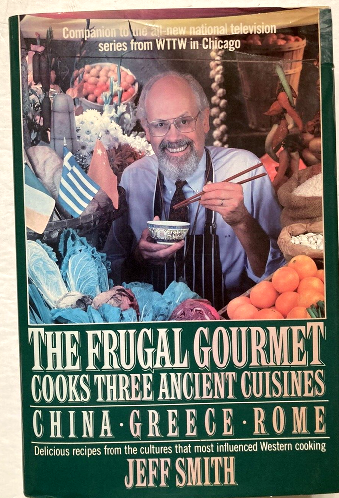 Frugal Gourmet Cooks Three Ancient Cuisines 1989 HC DJ Signed Cookbook New