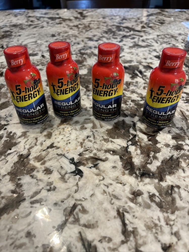 5-hour Energy regular strength BERRY flavor dietary suppliment 4 bottles