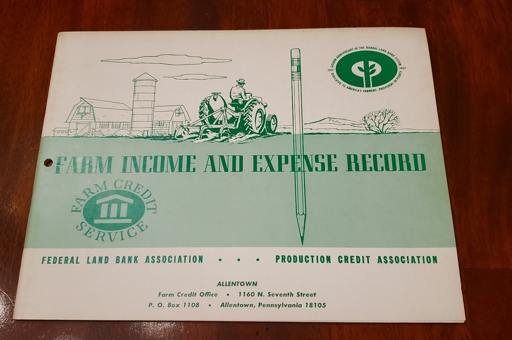 Farm Income and Expense Income Tax Account Record Book 1967 Allentown PA