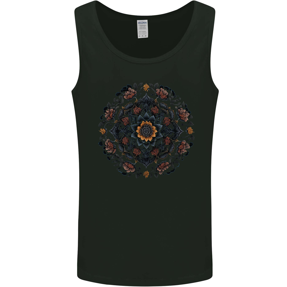 Mandala Flowers Gothic Goth Mens Vest Tank Top