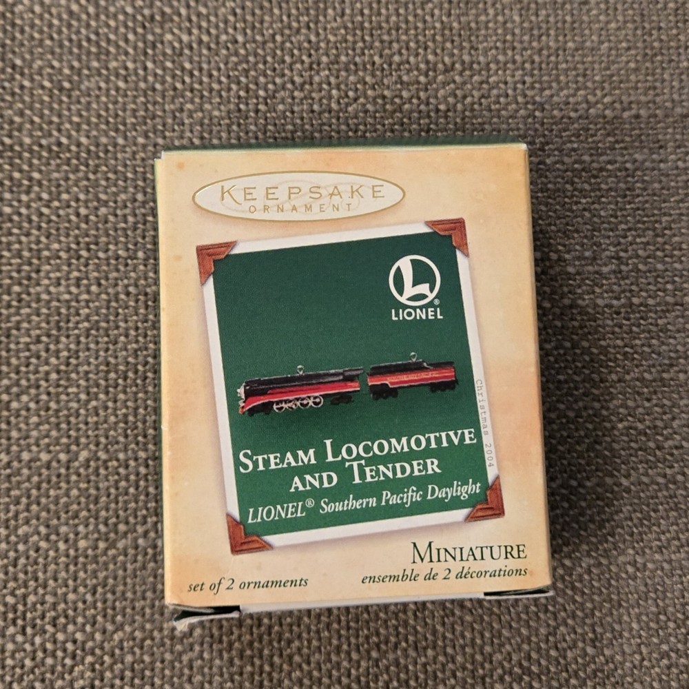 2004 Hallmark STEAM LOCOMOTIVE and TENDER Lionel Southern Pacific Daylight MINI