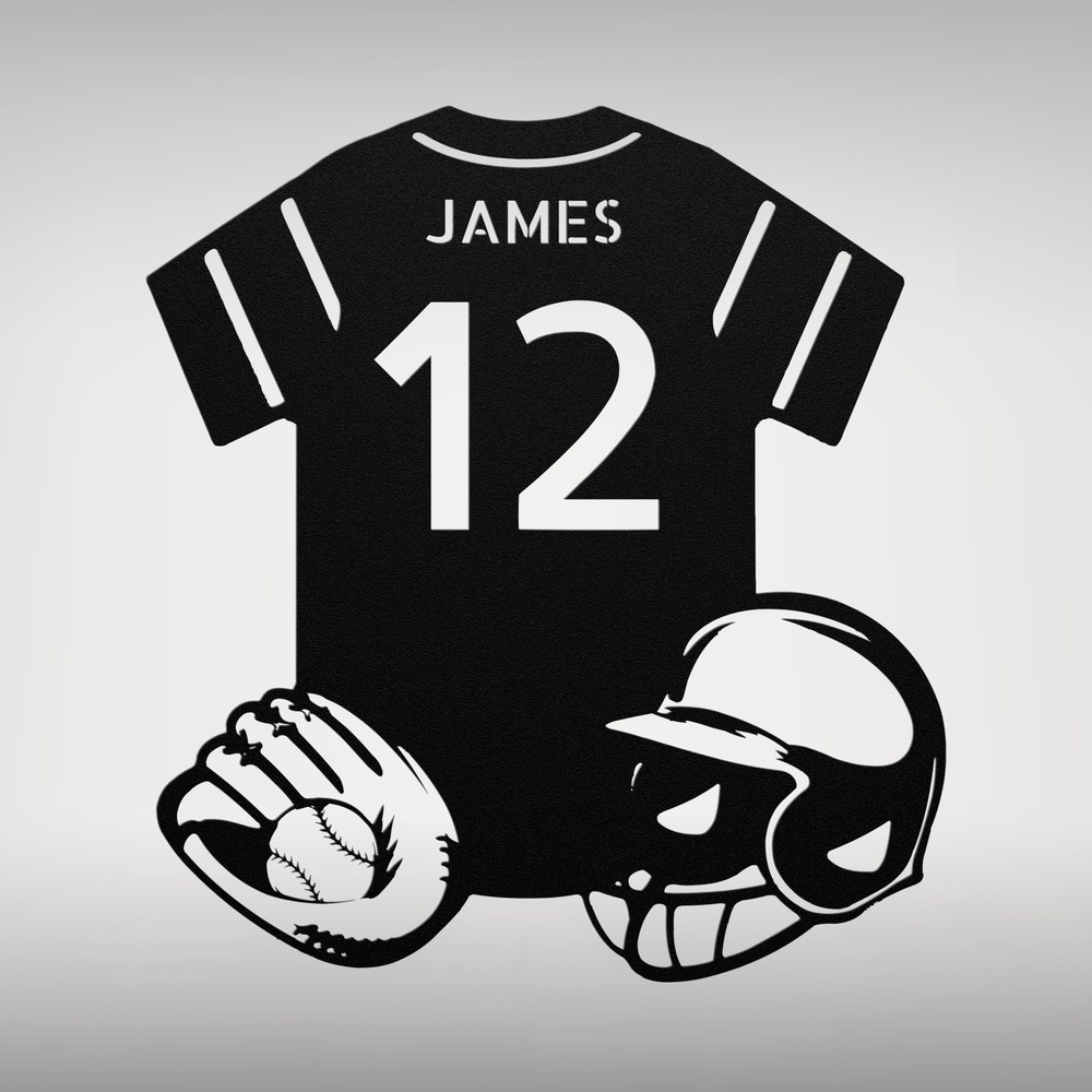 Personalized Baseball Gear Metal Sign Custom Wall Decor Gift for Baseball Fans