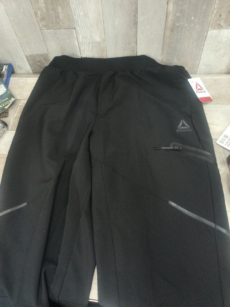 Reebok Mens Breakthrough Brushed Woven Jogger - Black - Large Slim New w Tag