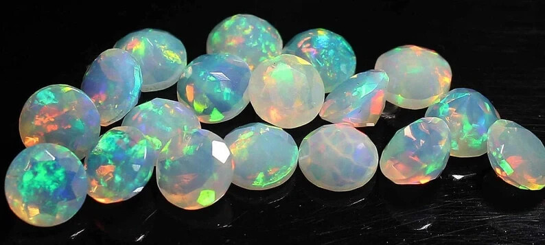 AAA Grade Opal 6 mm  Cut Natural Ethiopian Opal  Round Shape For Making Jewelry