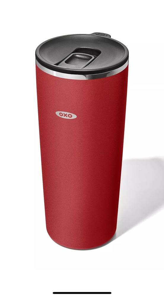 OXO Strive 20oz Insulated Garnet Tumbler with Sliding Lid for Hot and Cold Drinks