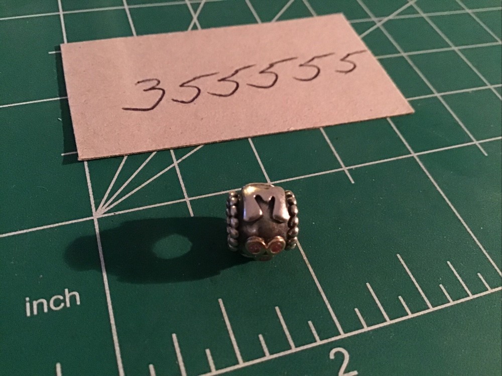 PANDORA Retired Sterling Silver MOM Bead Charm Authentic Ale