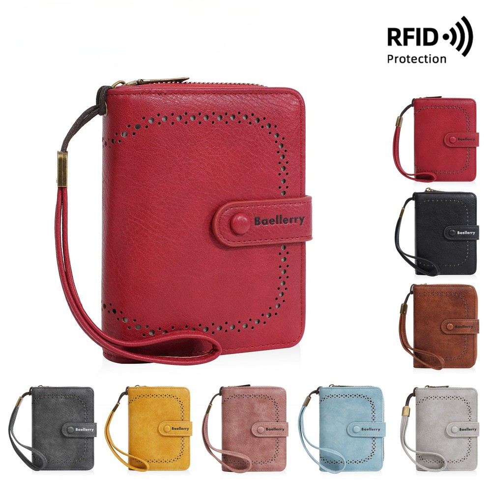 Womens Leather Wallets RFID Blocking Small Compact Credit Card Holder Purse Gift