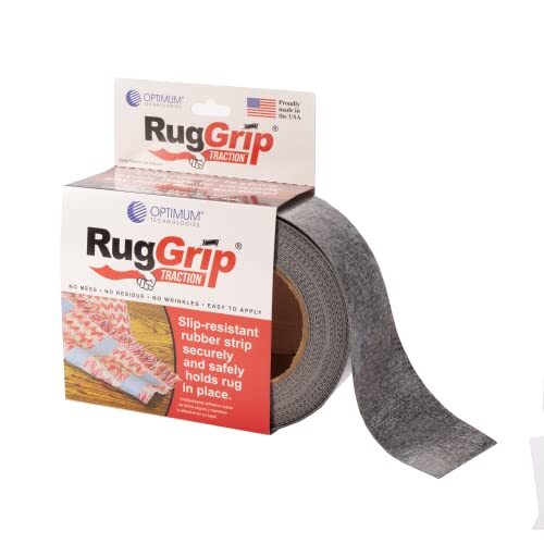Traction, Rubber Grip Tape for Area Rugs and Runners, 2.5in. x 25ft., Slip