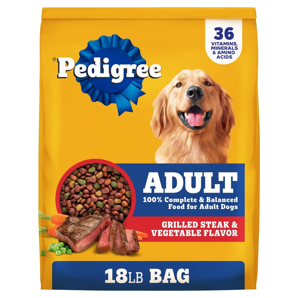 Nutrition Adult Dry Dog Food, Grilled Steak & Vegetable Flavor, 18 lb. Bag