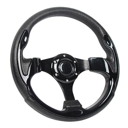 Universal EZGO Steering Wheel with Black Aluminum Frame Golf Cart black