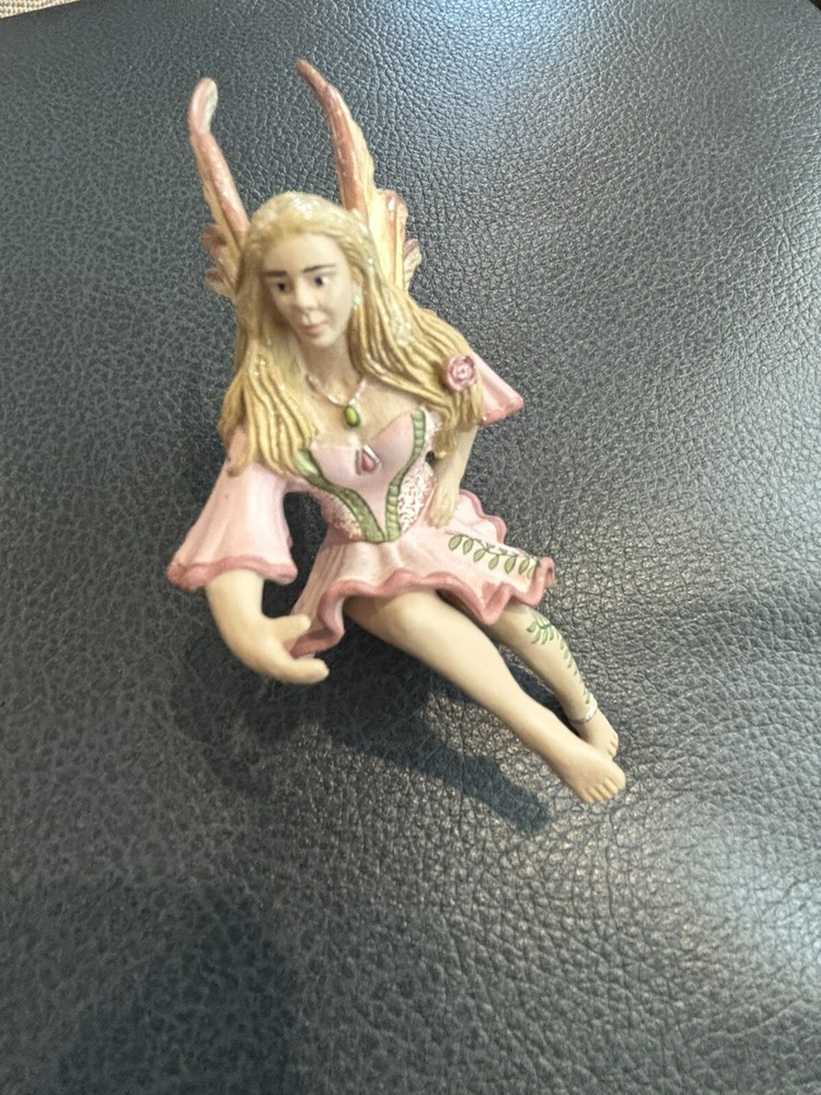 Fairy Elf Feya Schleich Ceramic Figurine Pink Dress Blonde 3 Inch Fantasy Toy