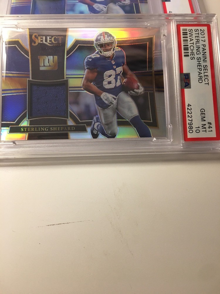 PSA 10 Gem Mint 2017 Panini Select Sterling Shepard NFL Rookie Card #62/199 - Prizm Swatches - New York Giants - Limited Edition Collectible