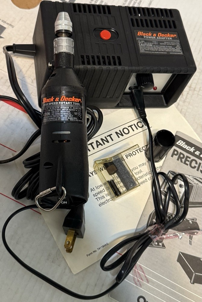 Vintage Black & Decker Variable Speed Rotary Tool 9810 9821 Made in Germany