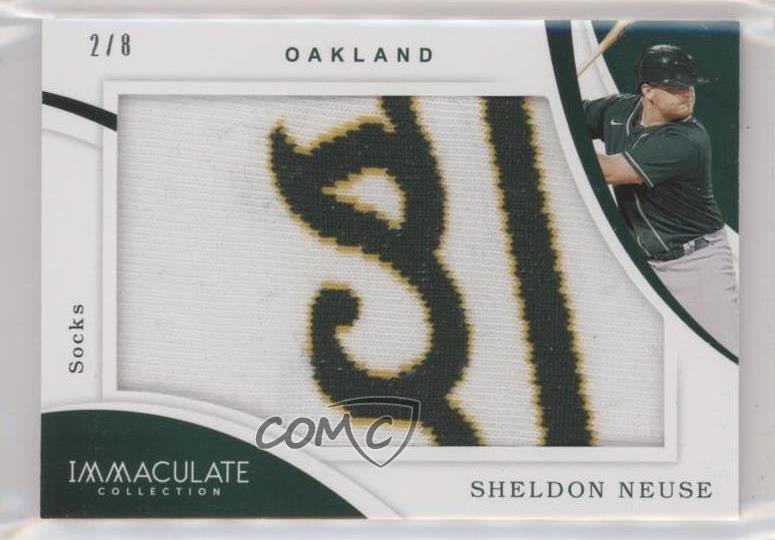 2020 Panini Immaculate Jumbo Relics Socks /8 Sheldon Neuse #J-SN Rookie RC