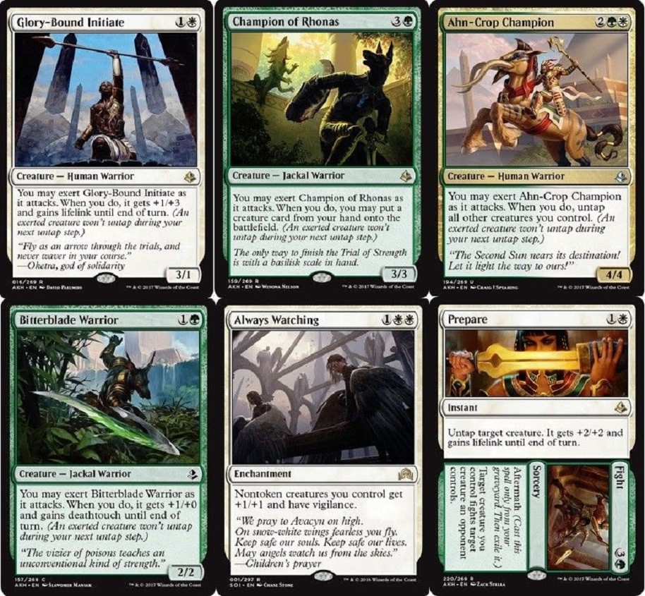 Green White Exert Complete Deck with Rhonas Initiate 60 Cards MTG Near Mint