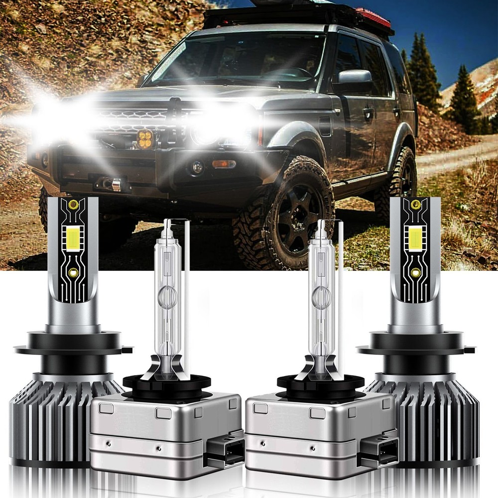 For Land Rover LR3 2008-2009 H7+D1S LED HID Headlight Bulbs High Low Beam 6500K