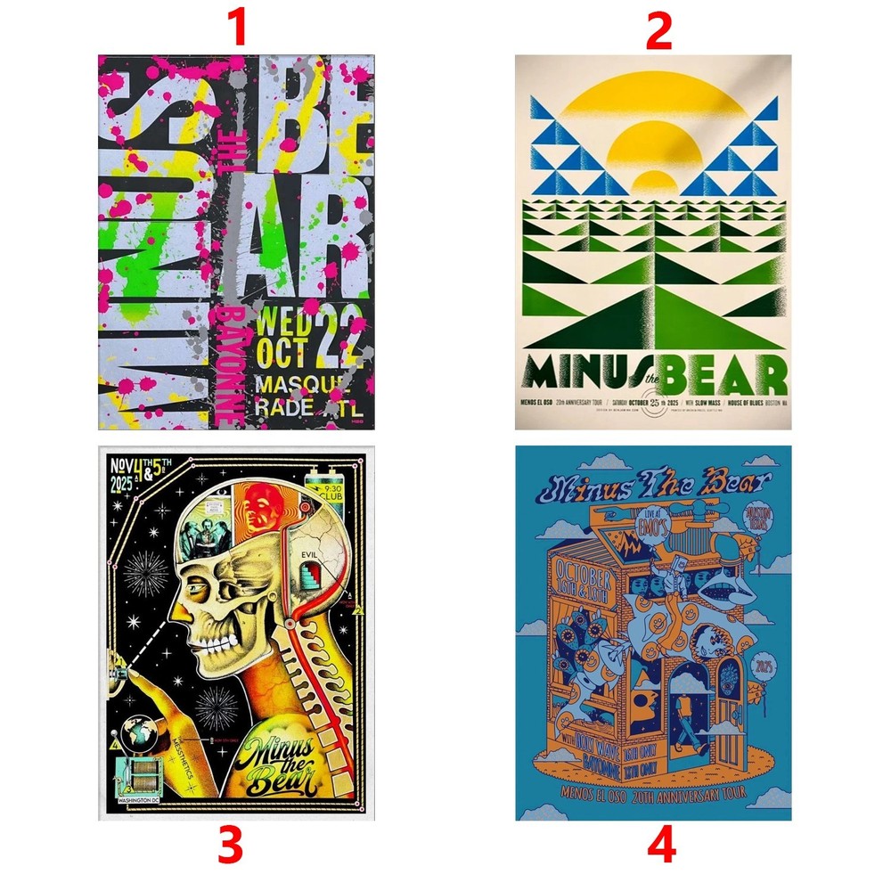 Minus The Bear 20th Anniversary Tour 2025 Concert Poster