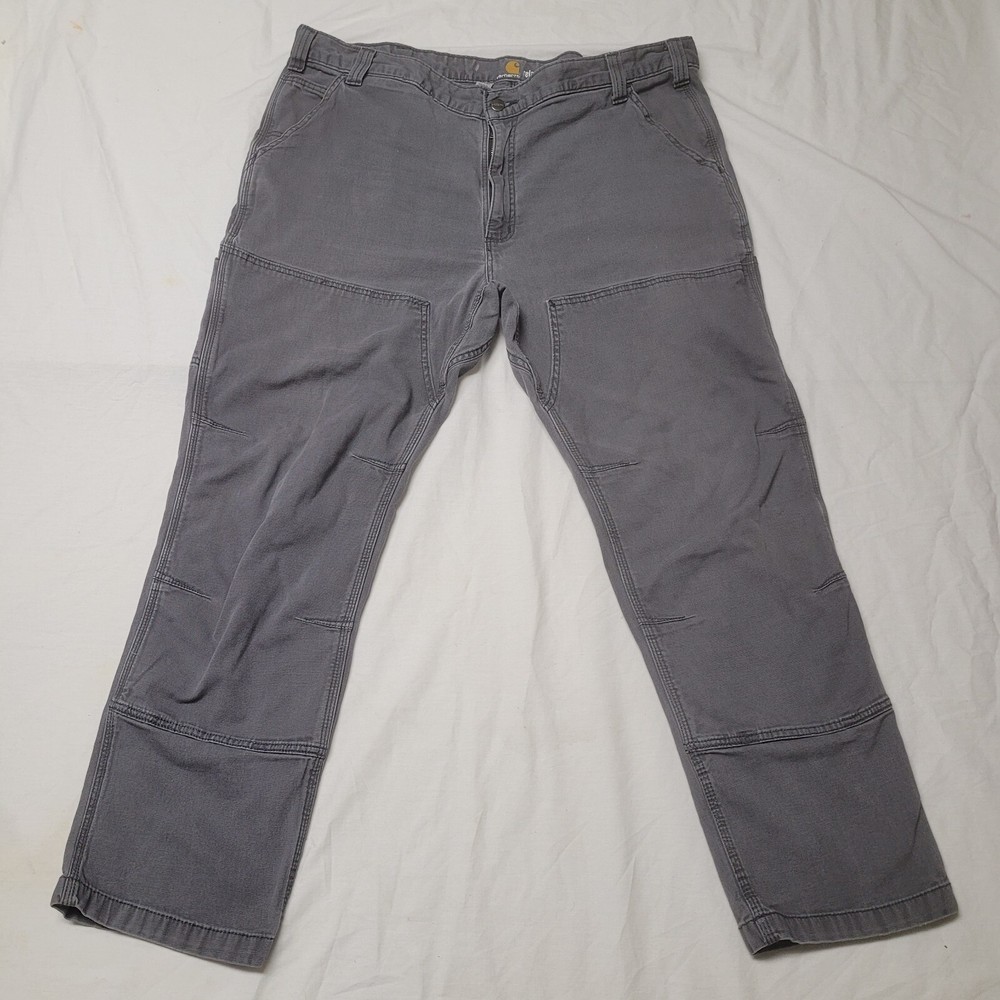 Carhartt Gravel Gray 42x32 Double Knee Relaxed Fit Carpenter Pants Fade Dungaree