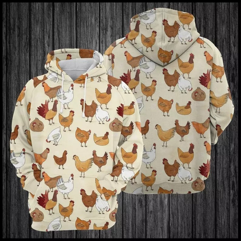Unisex Chicken Family Sweatshirt Hoodie, Chicken Lover Hoodie,3D hoodie