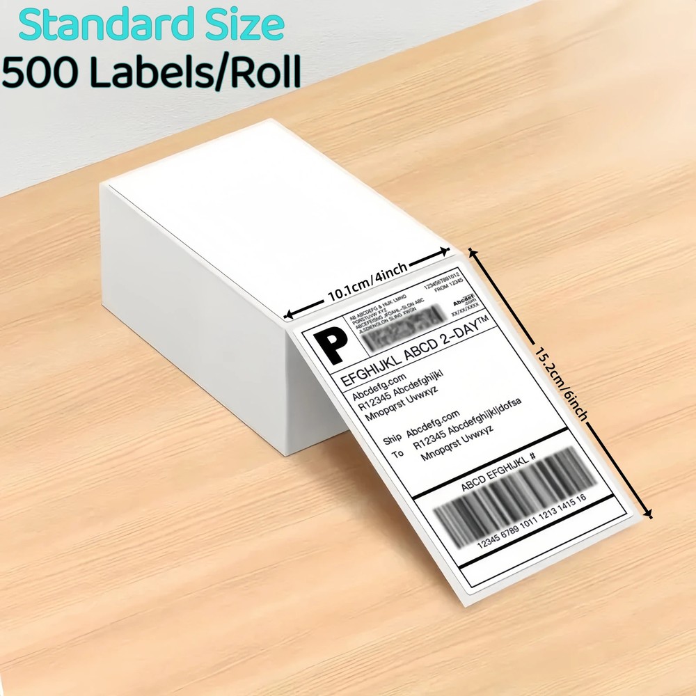 Label printing paper, 500 sheets per stack, 4x6 inch thermal printing