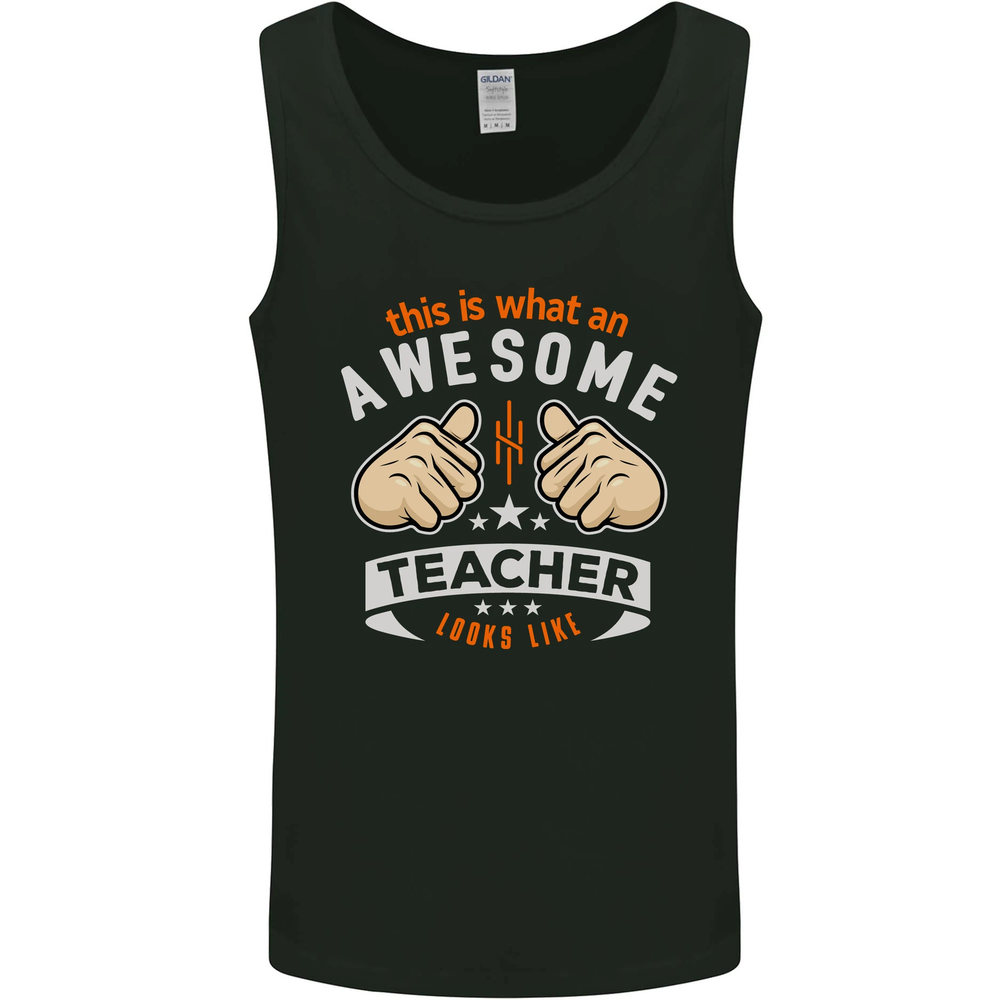 Awesome Teacher Looks Like Teaching Funny Mens Vest Tank Top