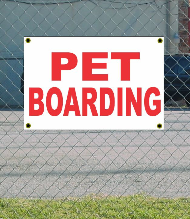2x3 Red & White PET BOARDING Sign Discounted Size Price FREE SHIPPING
