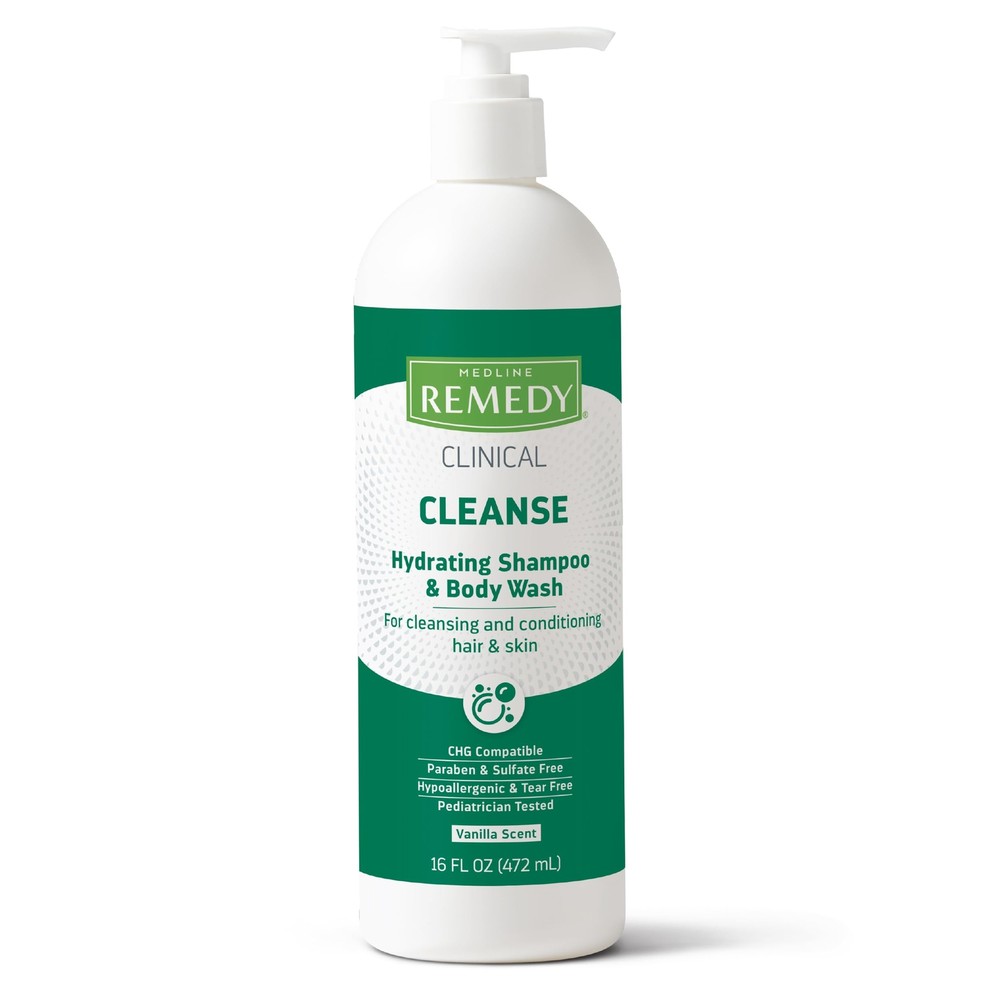 Clinical Hydrating Shampoo & Body Wash (16 fl oz), Vanilla Scent, Cleanser, N...