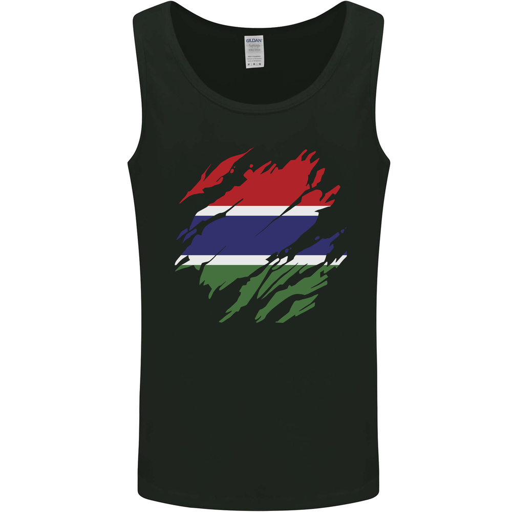 Torn Gambia Flag Gambian Day Football Mens Vest Tank Top