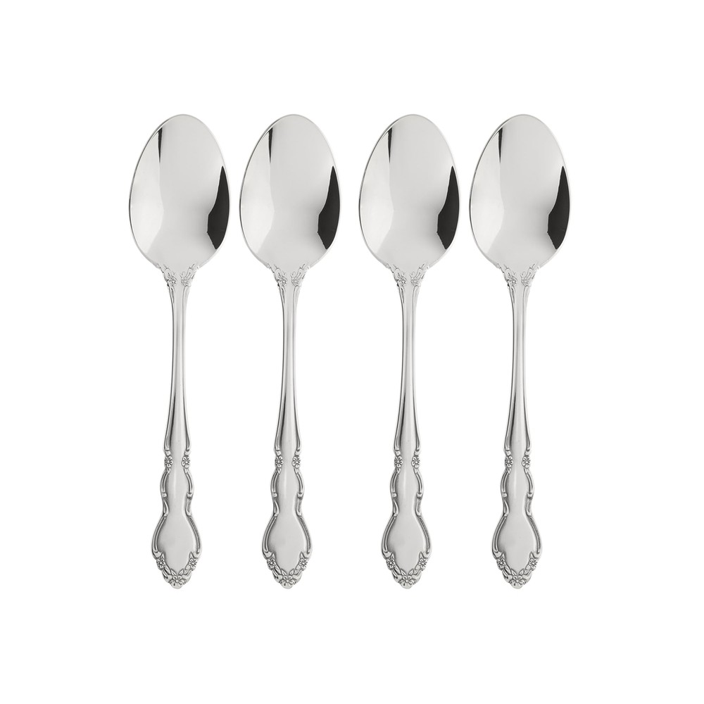 Dover Fine Flatware Teaspoons, Set of 4 , 18/10 Stainless Steel, Silverware S...