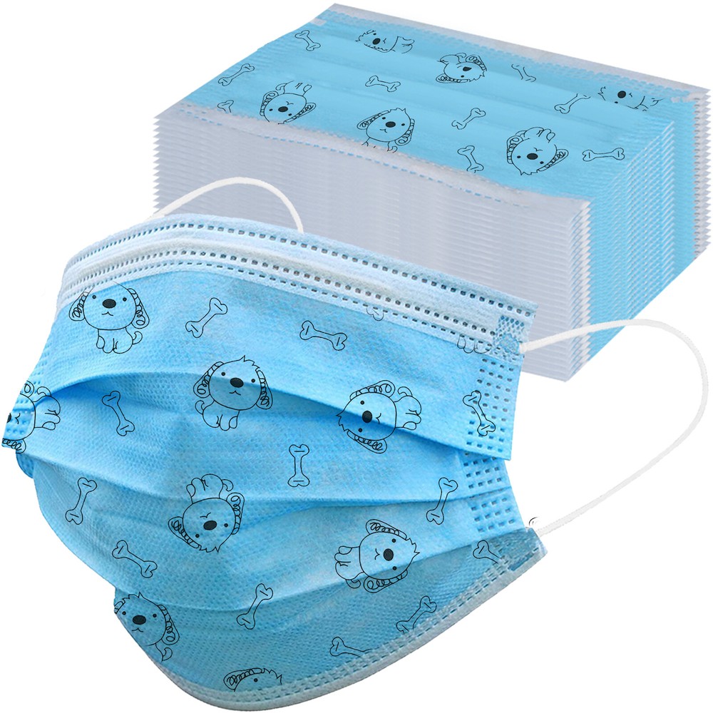 50 PCS Kids Face Mask Disposable 3-Ply Ear-loop Mouth Cover 3 Layer Filter Mask