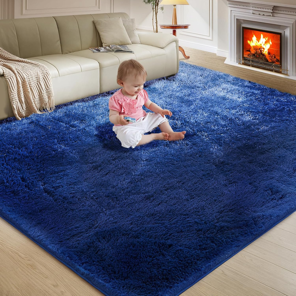 Ultra Soft 8x10 Fluffy Shag Area Rug for Living Room or Bedroom Modern Plush Style  